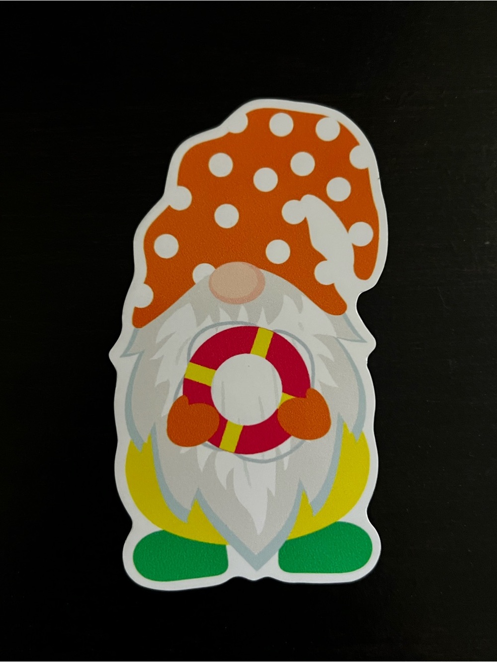 Orange Polka Dot Gnome Magnet